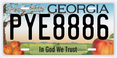 GA license plate PYE8886