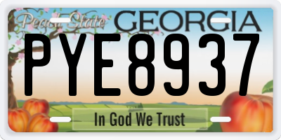 GA license plate PYE8937