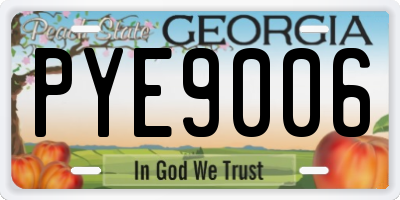 GA license plate PYE9006