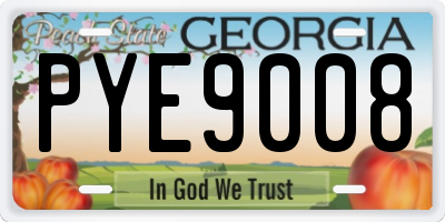 GA license plate PYE9008