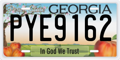 GA license plate PYE9162