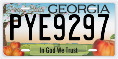 GA license plate PYE9297