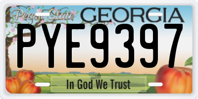 GA license plate PYE9397