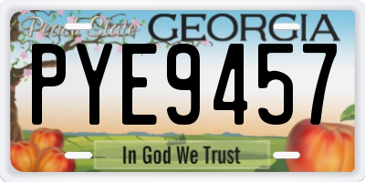 GA license plate PYE9457