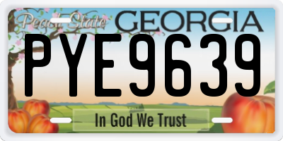 GA license plate PYE9639