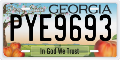 GA license plate PYE9693