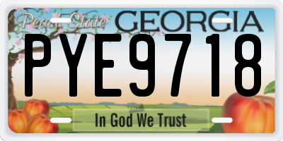 GA license plate PYE9718
