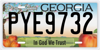 GA license plate PYE9732