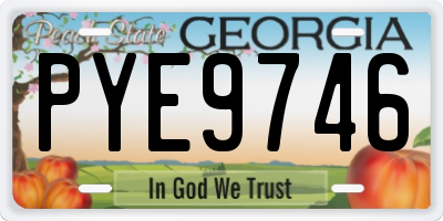 GA license plate PYE9746