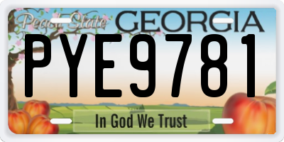 GA license plate PYE9781