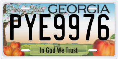 GA license plate PYE9976