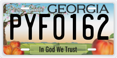 GA license plate PYF0162