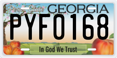 GA license plate PYF0168