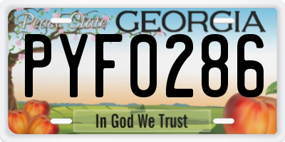 GA license plate PYF0286