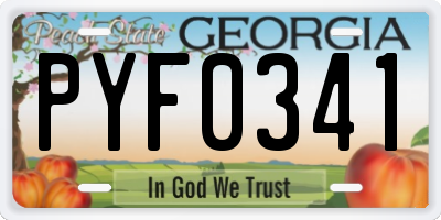 GA license plate PYF0341