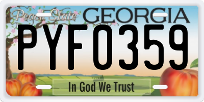 GA license plate PYF0359