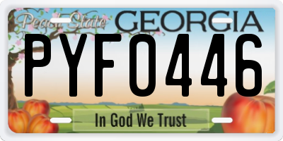 GA license plate PYF0446