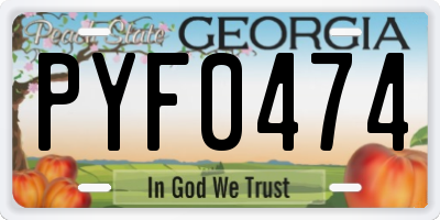 GA license plate PYF0474