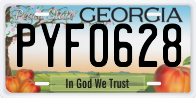GA license plate PYF0628