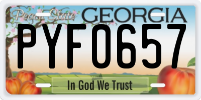 GA license plate PYF0657