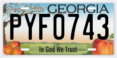 GA license plate PYF0743