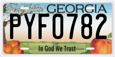GA license plate PYF0782