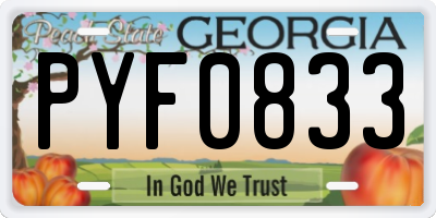 GA license plate PYF0833