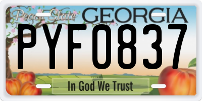 GA license plate PYF0837
