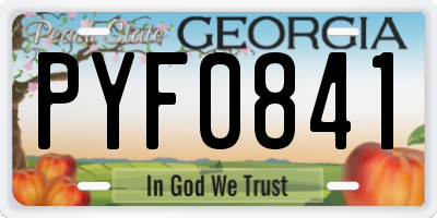 GA license plate PYF0841