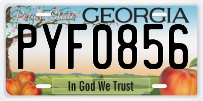 GA license plate PYF0856