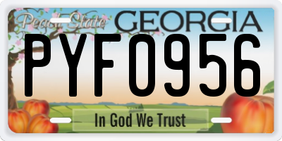 GA license plate PYF0956