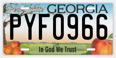 GA license plate PYF0966