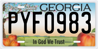 GA license plate PYF0983