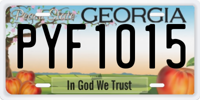 GA license plate PYF1015