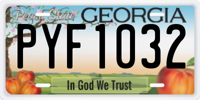 GA license plate PYF1032