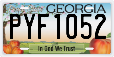 GA license plate PYF1052