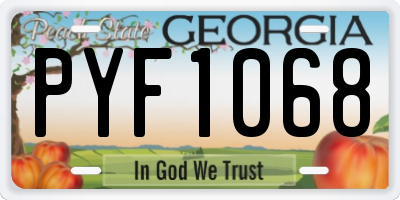 GA license plate PYF1068