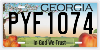 GA license plate PYF1074