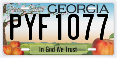 GA license plate PYF1077
