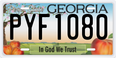GA license plate PYF1080