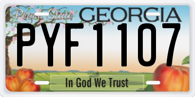 GA license plate PYF1107