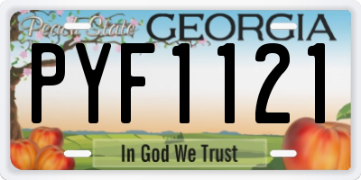 GA license plate PYF1121