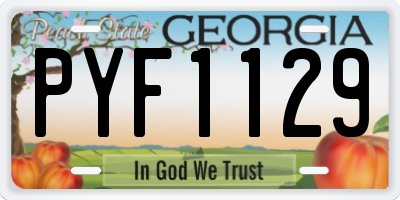 GA license plate PYF1129