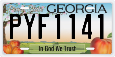 GA license plate PYF1141