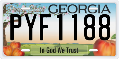 GA license plate PYF1188