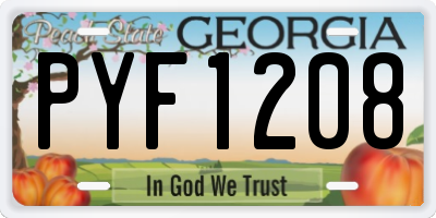 GA license plate PYF1208