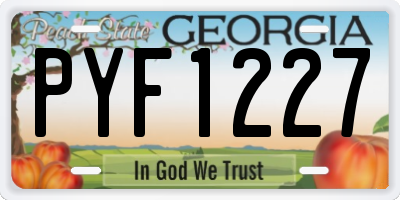 GA license plate PYF1227