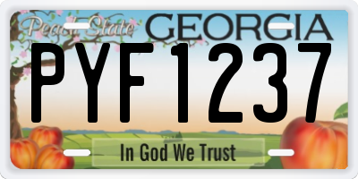 GA license plate PYF1237