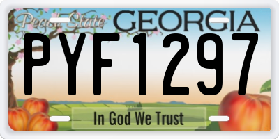 GA license plate PYF1297