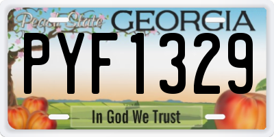GA license plate PYF1329